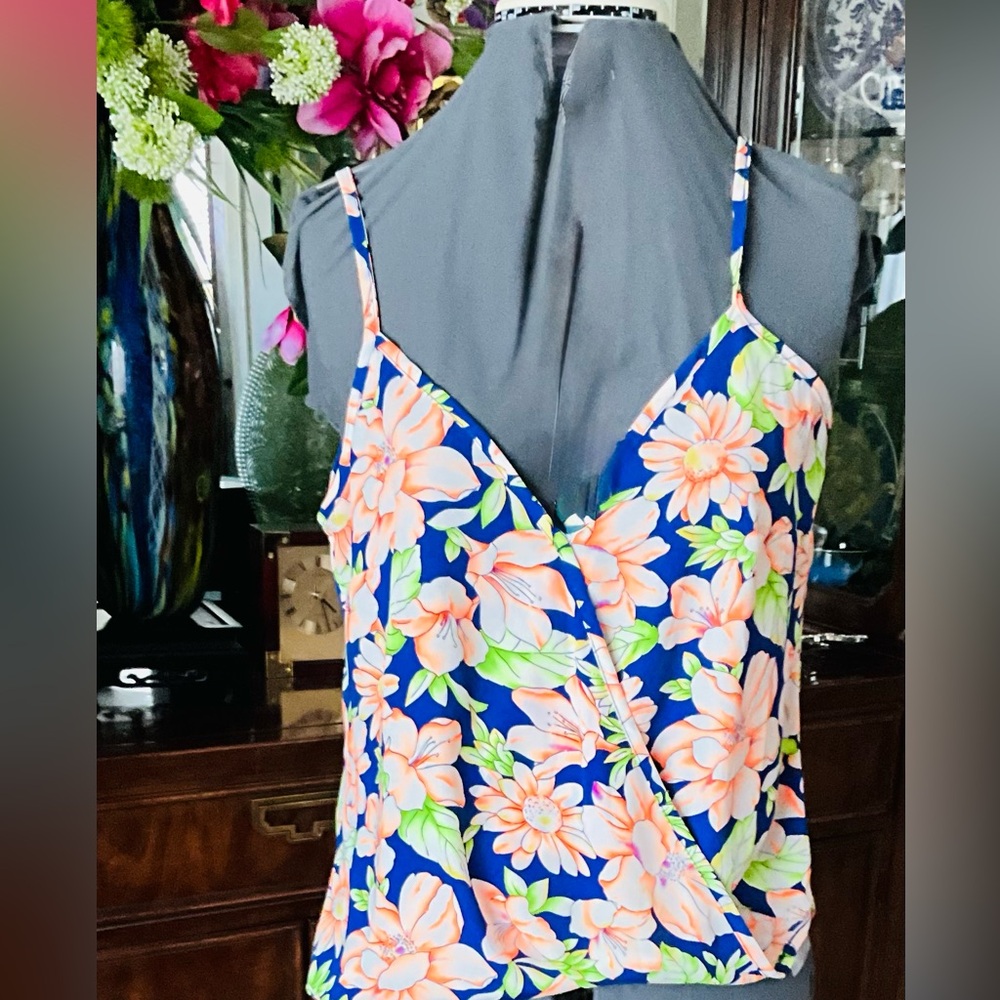 Floral Navy Wrap Cami Dress
